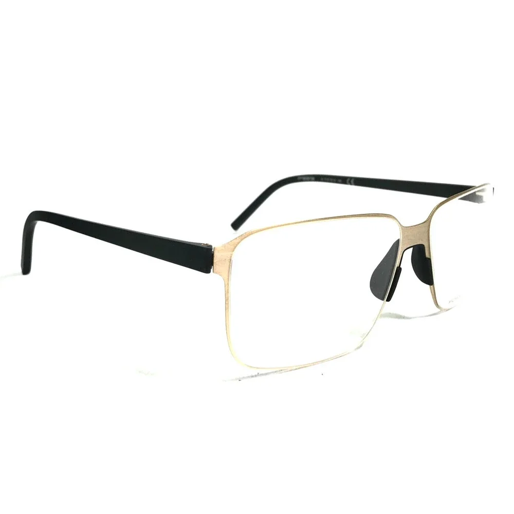 Porsche Design Eyeglasses Frames P8313 B Matte Gold Black Square 57-15-145
